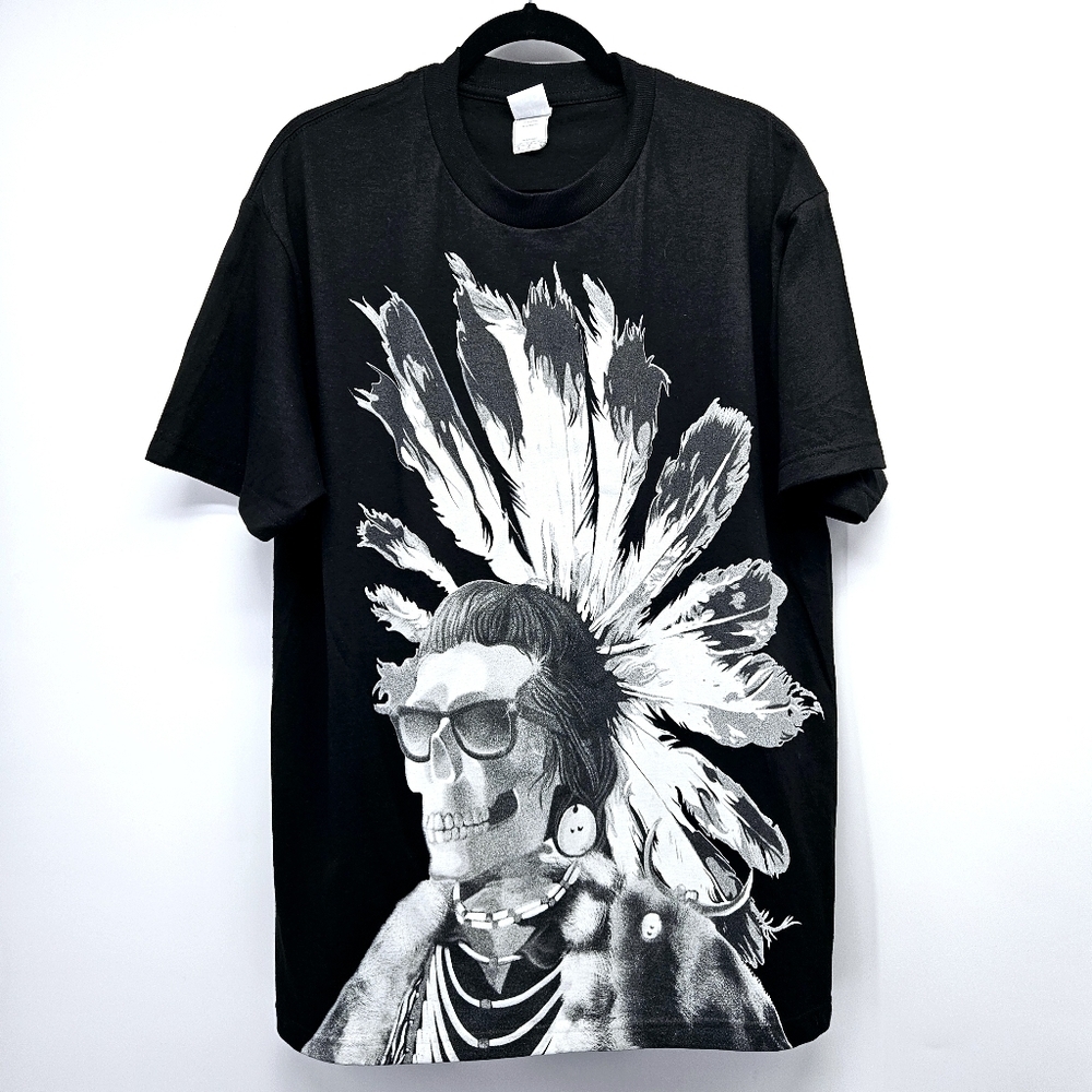 Alstyle Apparel Native American Chief Skull T-Shirt Large NWOT Triple-A tag